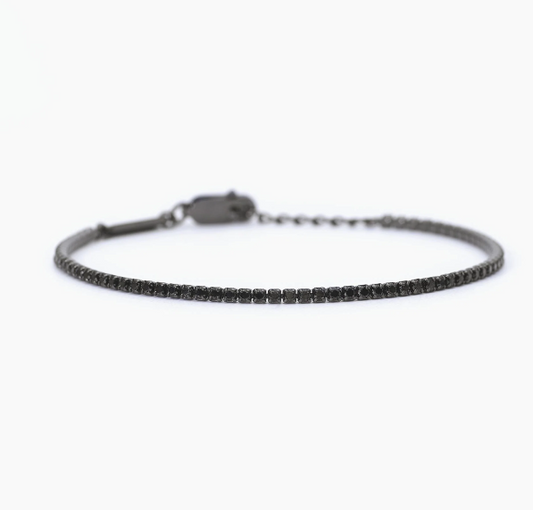 Bracciale tennis uomo zirconi neri MINI TENNIS Mabina 533725
