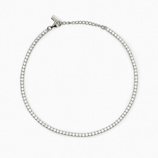 Cavigliera in argento con zirconi bianchi MINI TENNIS Mabina 533755