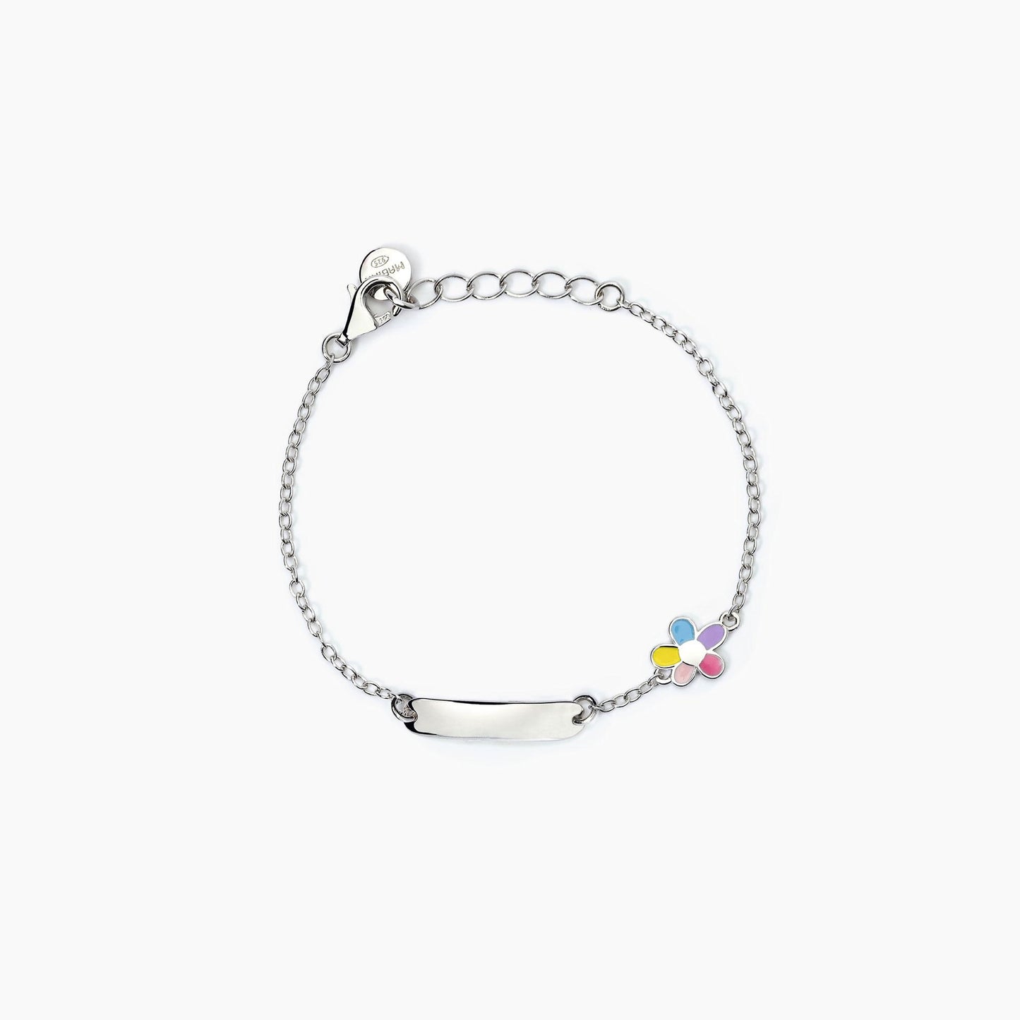 Bracciale personalizzabile in argento con fiorellino BLOOM Mabina Junior 533796