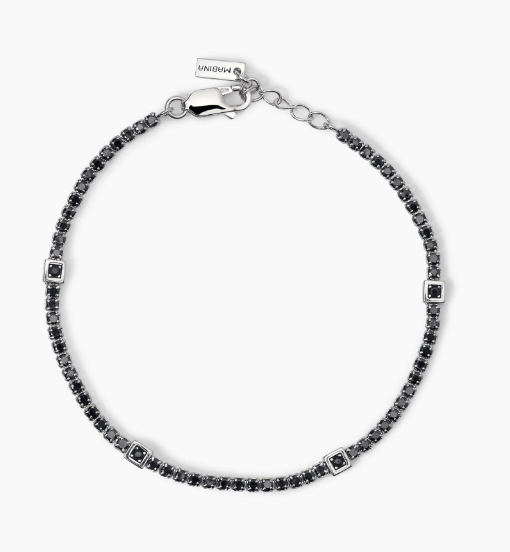 Bracciale tennis in argento con inserti quadrati GENTLEMAN Mabina 533821