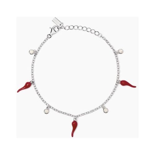 Bracciale in argento con ciondoli cornetto OVER THE LUCK Mabina Donna 533895