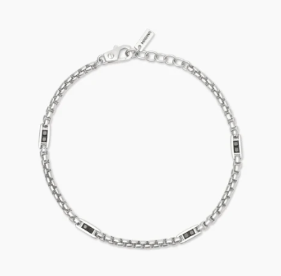 Bracciale con catena veneta e inserti neri RACE 534084