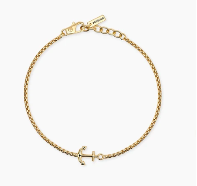 Bracciale in argento placcato oro con ancora da uomo NAVY RULE 534140 MABINA