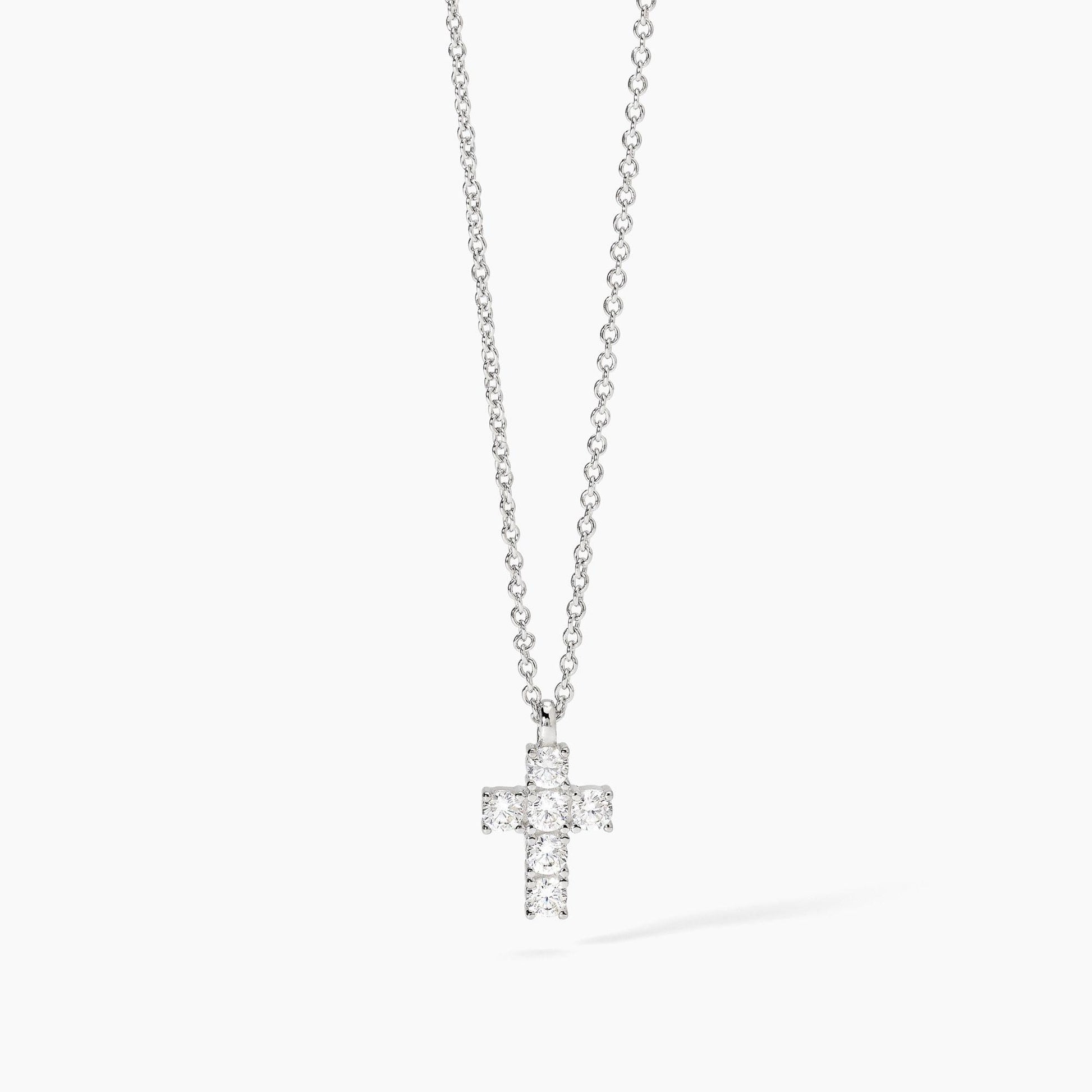 Girocollo in argento con ciondolo croce e zirconi CROCE DEL SUD MABINA 553658