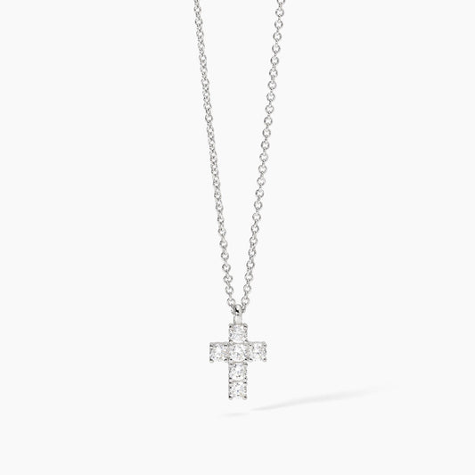 Girocollo in argento con ciondolo croce e zirconi CROCE DEL SUD MABINA 553658