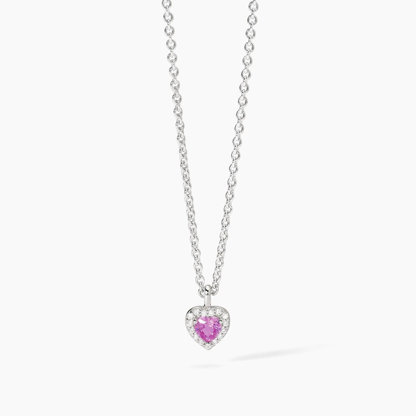 Girocollo in argento con tormalina sintetica a forma di cuore LOVE AFFAIR  553668