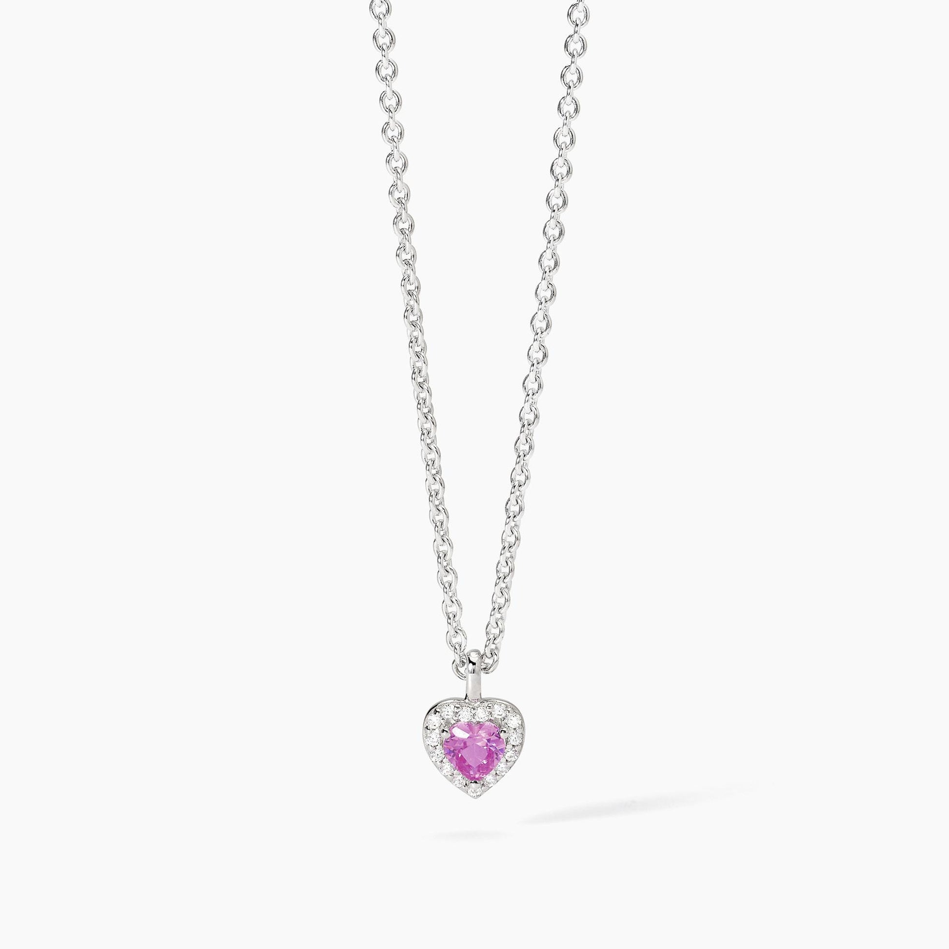 Girocollo in argento con tormalina sintetica a forma di cuore LOVE AFFAIR  553668