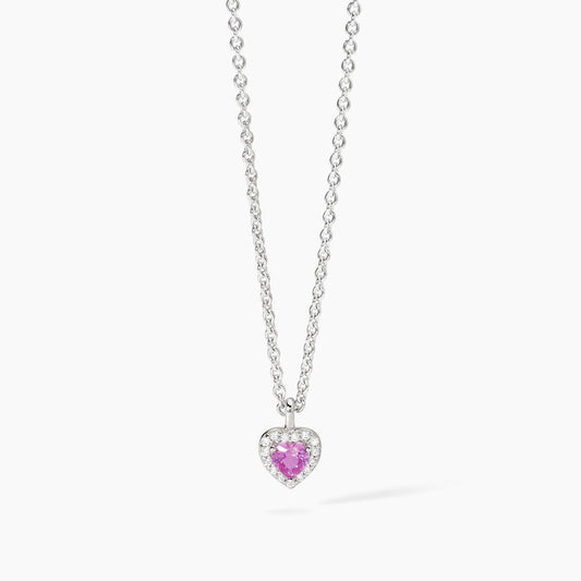 Girocollo in argento con tormalina sintetica a forma di cuore LOVE AFFAIR  553668