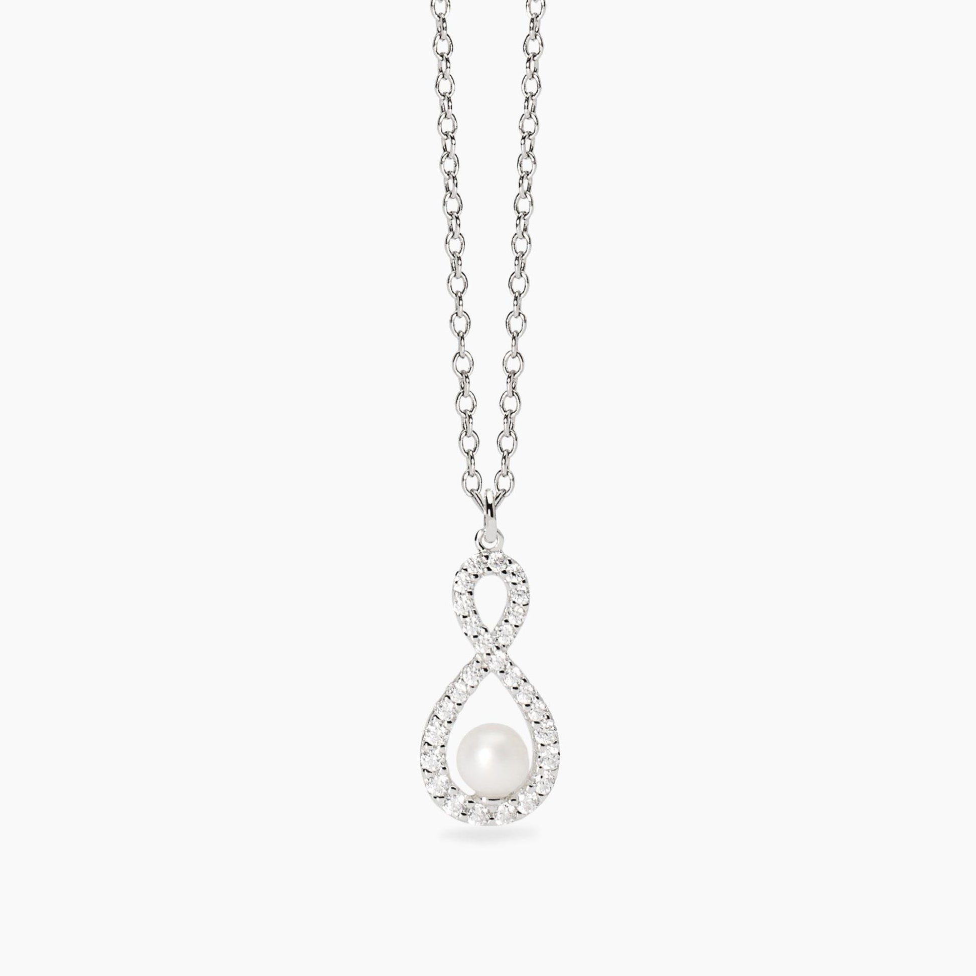Girocollo con pendente con perla coltivata e zirconi Endless Mabina 553778