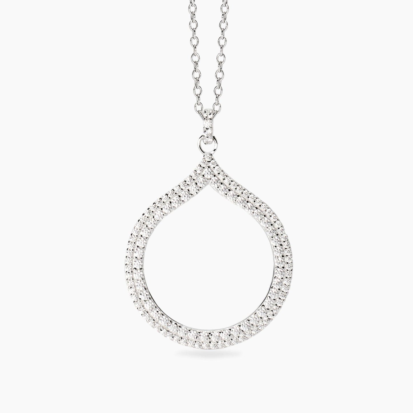 Girocollo in argento con pendete goccia in zirconi Penelope Mabina 553783