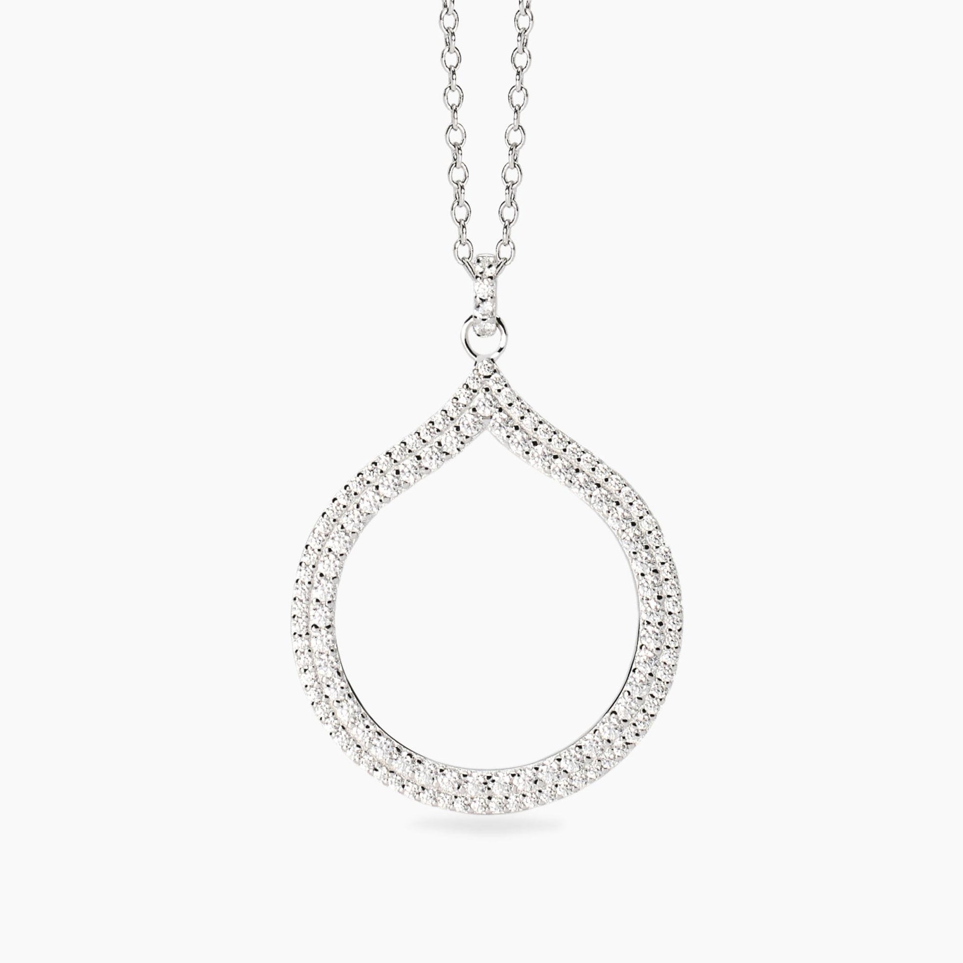 Girocollo in argento con pendete goccia in zirconi Penelope Mabina 553783