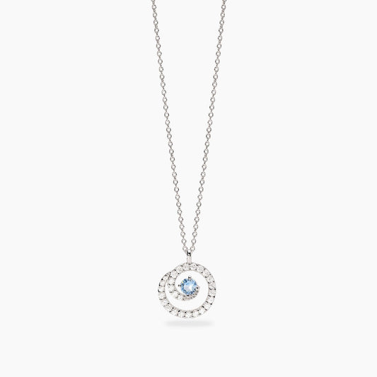 Girocollo con pendente a spirale con acquamarina sintetica e zirconi SOGNI D'ORO MABINA 553861