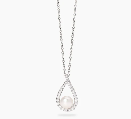 Girocollo con pendente a goccia e perla coltivata ONE Mabina 553884