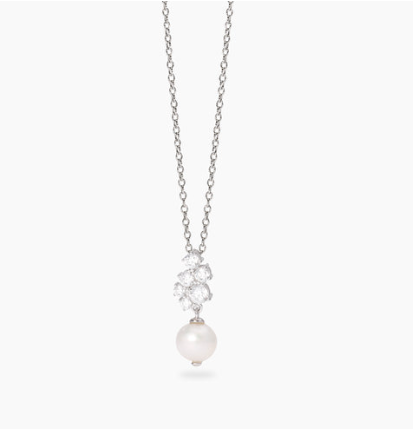 Girocollo con cascata di zirconi e perla coltivata MERCY 553885 Mabina