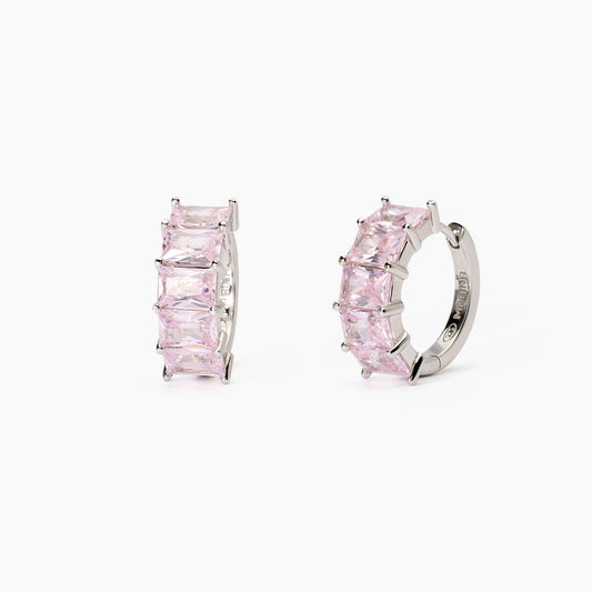 Orecchini in argento con zirconi rosa baguette VALENTINA MABINA 563754