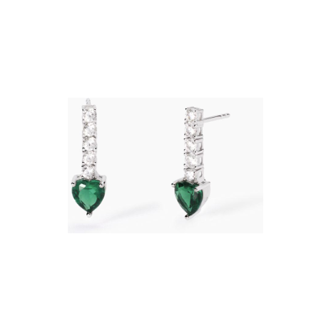 Orecchini con zirconi e smeraldi sintetici TENNIS CLUB Mabina 563803