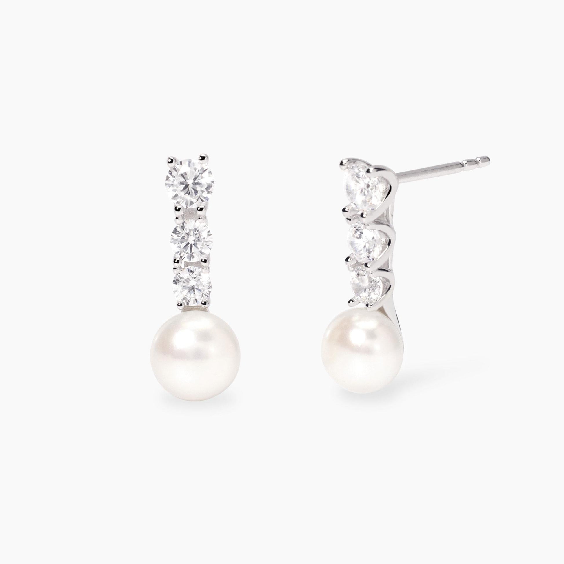 Orecchini Mabina con zirconi e perle coltivate JULIETTE 563926