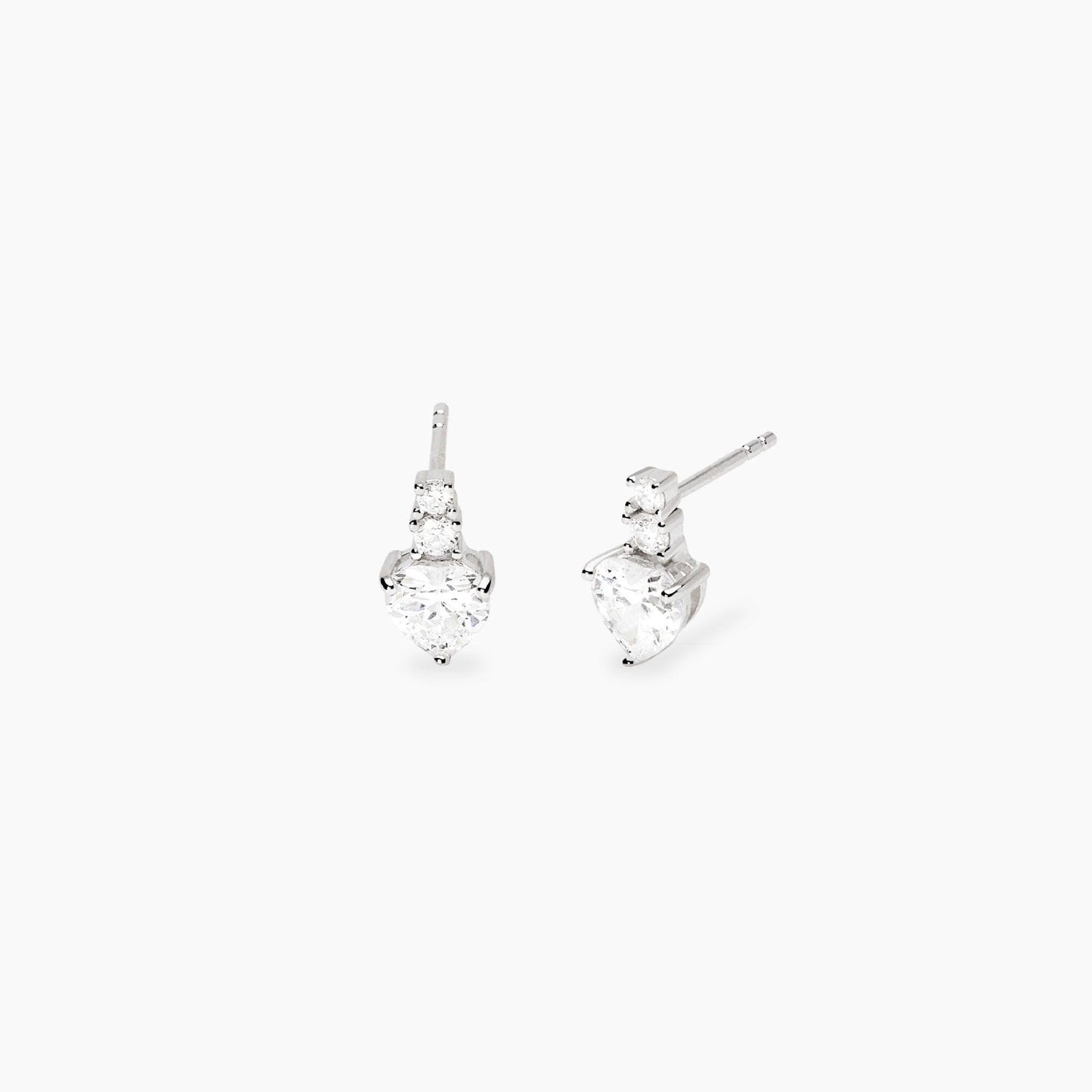 Orecchini con cuore pendente in zirconi bianchi ROUGE MABINA 563950