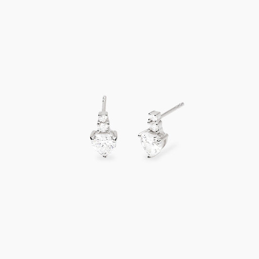 Orecchini con cuore pendente in zirconi bianchi ROUGE MABINA 563950
