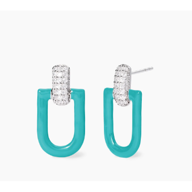 Orecchini pendenti turchese con zirconi ROMA 563987 Mabina