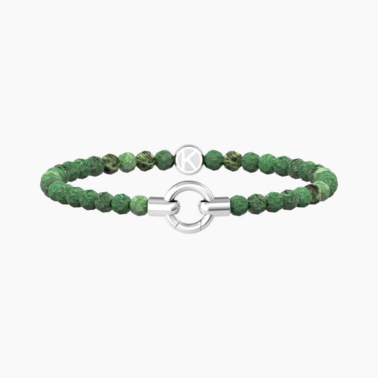 Bracciale in acciaio componibile con agata verde striata MAMANONMAMA 732205 Kidult by You