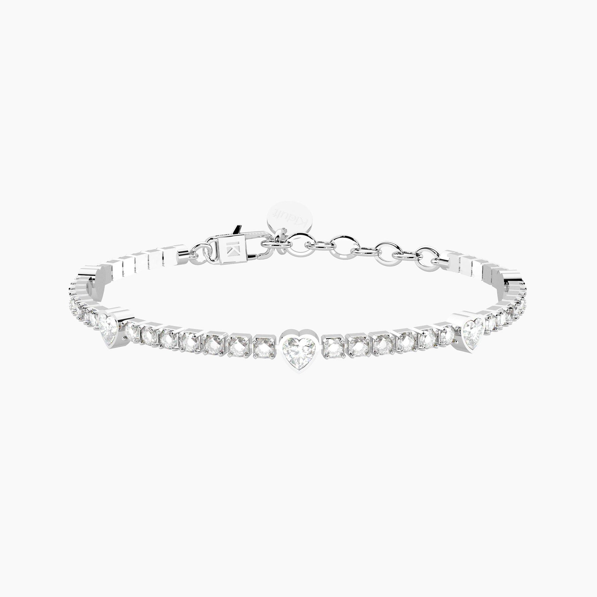 Bracciale tennis in cristalli e cuori Kidult Style 732359