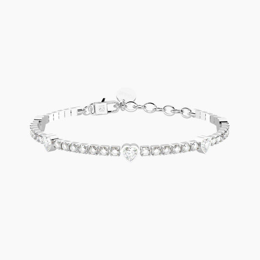 Bracciale tennis in cristalli e cuori Kidult Style 732359