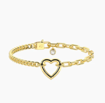 Bracciale componibile con catena groumette e a maglie allungate in acciaio dorato  Kidult  by you 732408