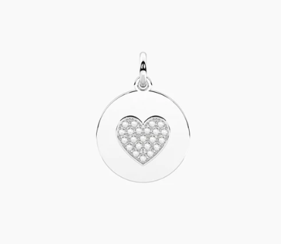 Ciondolo tondo con cuore con cristalli HEART Kidult by You 741028
