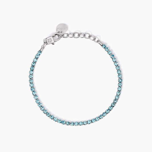 Bracciale kidult tennis con cristalli azzurri 831016