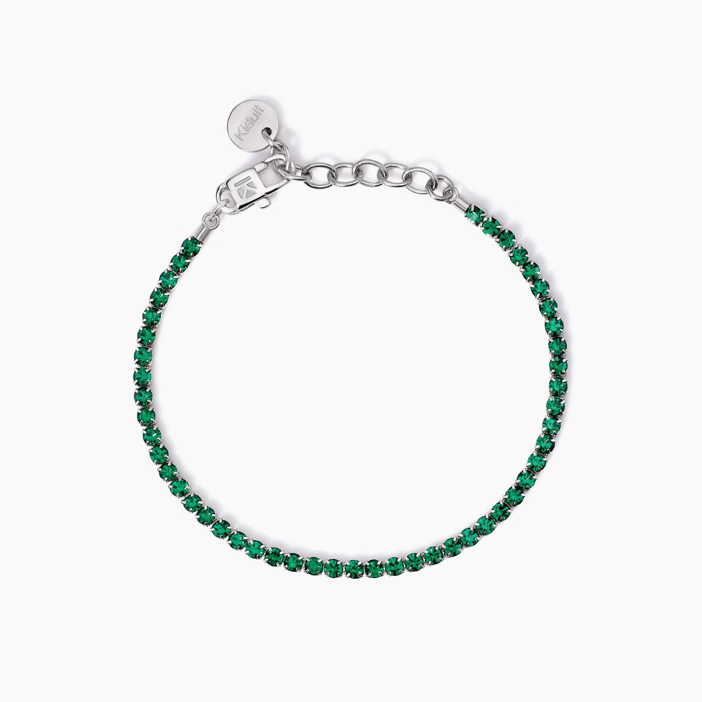 Bracciale kidult tennis con cristalli verdi 831017