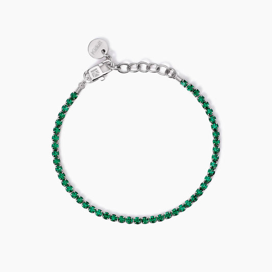 Bracciale kidult tennis con cristalli verdi 831017