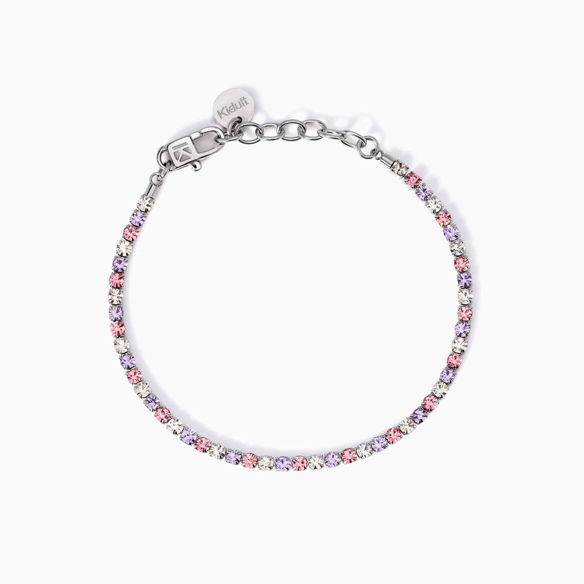 Bracciale kidult tennis con cristalli bianchi e rosa 831018