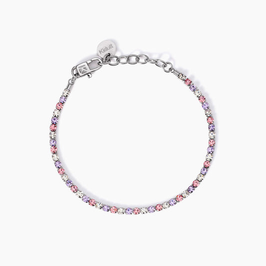 Bracciale kidult tennis con cristalli bianchi e rosa 831018