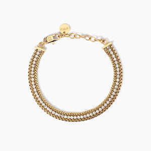 Hai aggiunto Bracciale kidult dorato con due catene e tennis 831026 al tuo carrello.