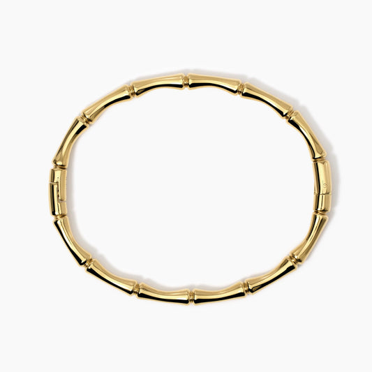 Bracciale rigido effetto bambù in acciaio dorato 831060 Kidult Style