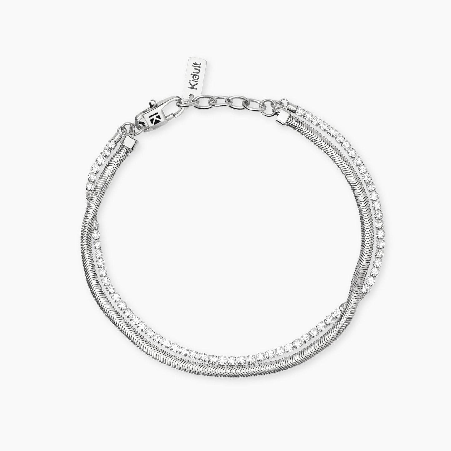 Bracciale Kidult Uomo con catena snake e tennis di cristalli 831101