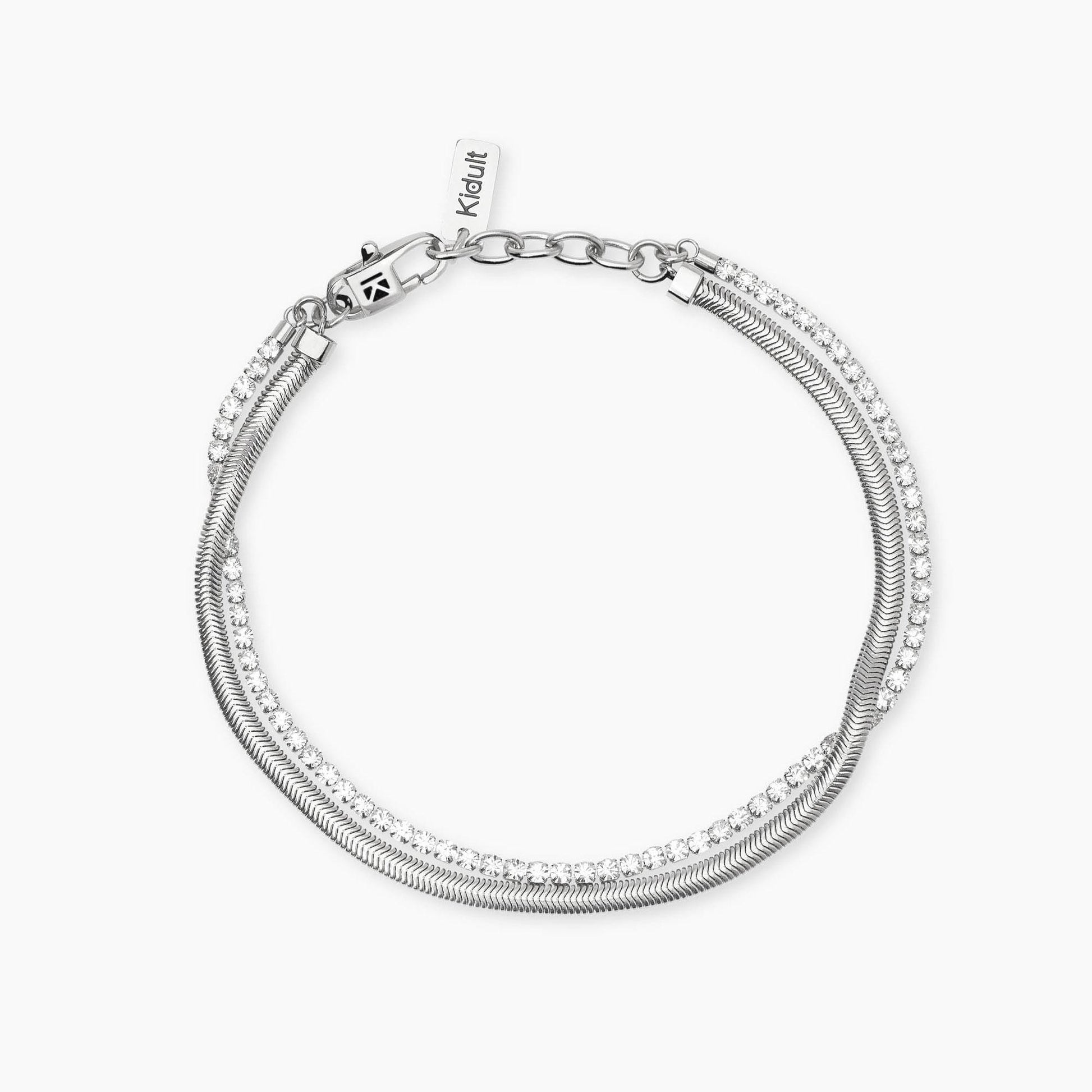Bracciale Kidult Uomo con catena snake e tennis di cristalli 831101
