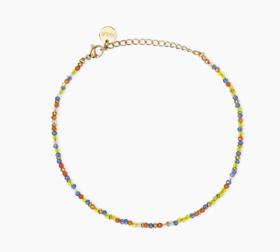 Cavigliera Kidult Style dorata con inserti multicolor 831275