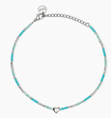 Cavigliera Kidult Style azzurra con cuore 831276
