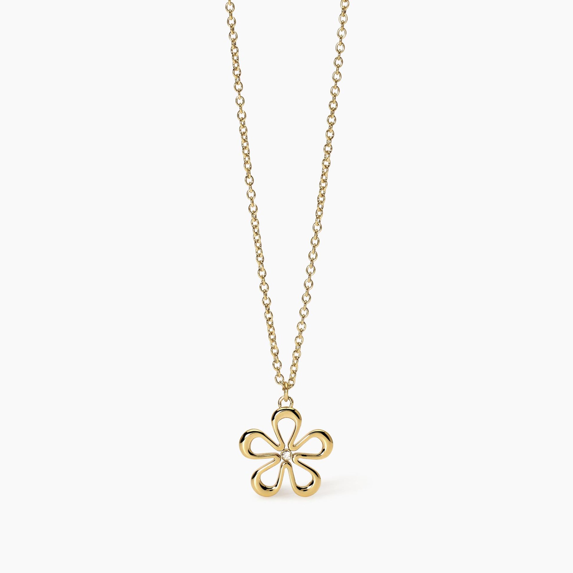 Girocollo in acciaio dorato con fiore 851028 Kidult Style