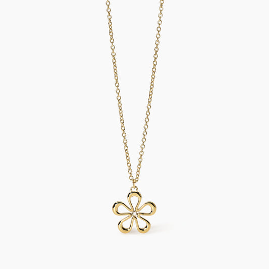 Girocollo in acciaio dorato con fiore 851028 Kidult Style