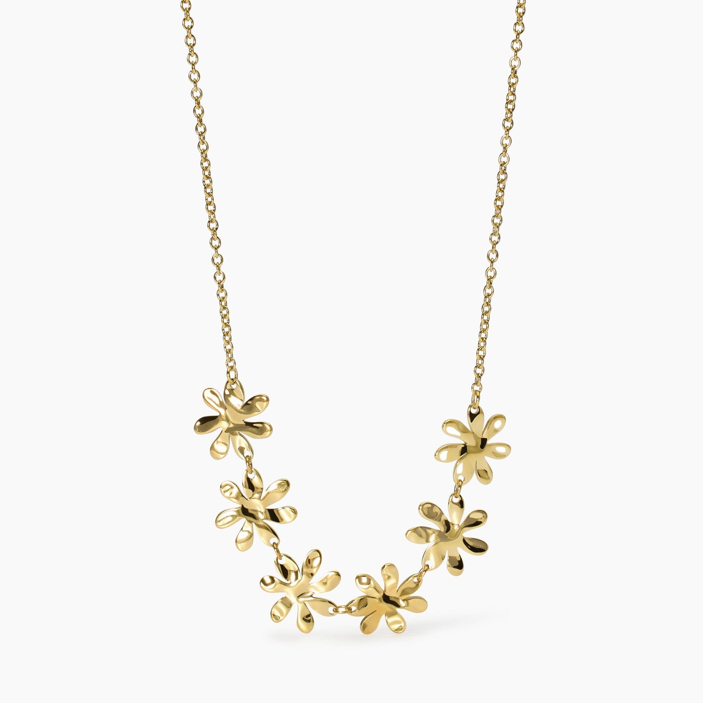 Girocollo dorato con fiori effetto martellato 851037 Kidult Style