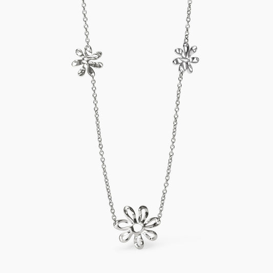 Girocollo da donna con fiori effetto martellato Kidult Style 851038