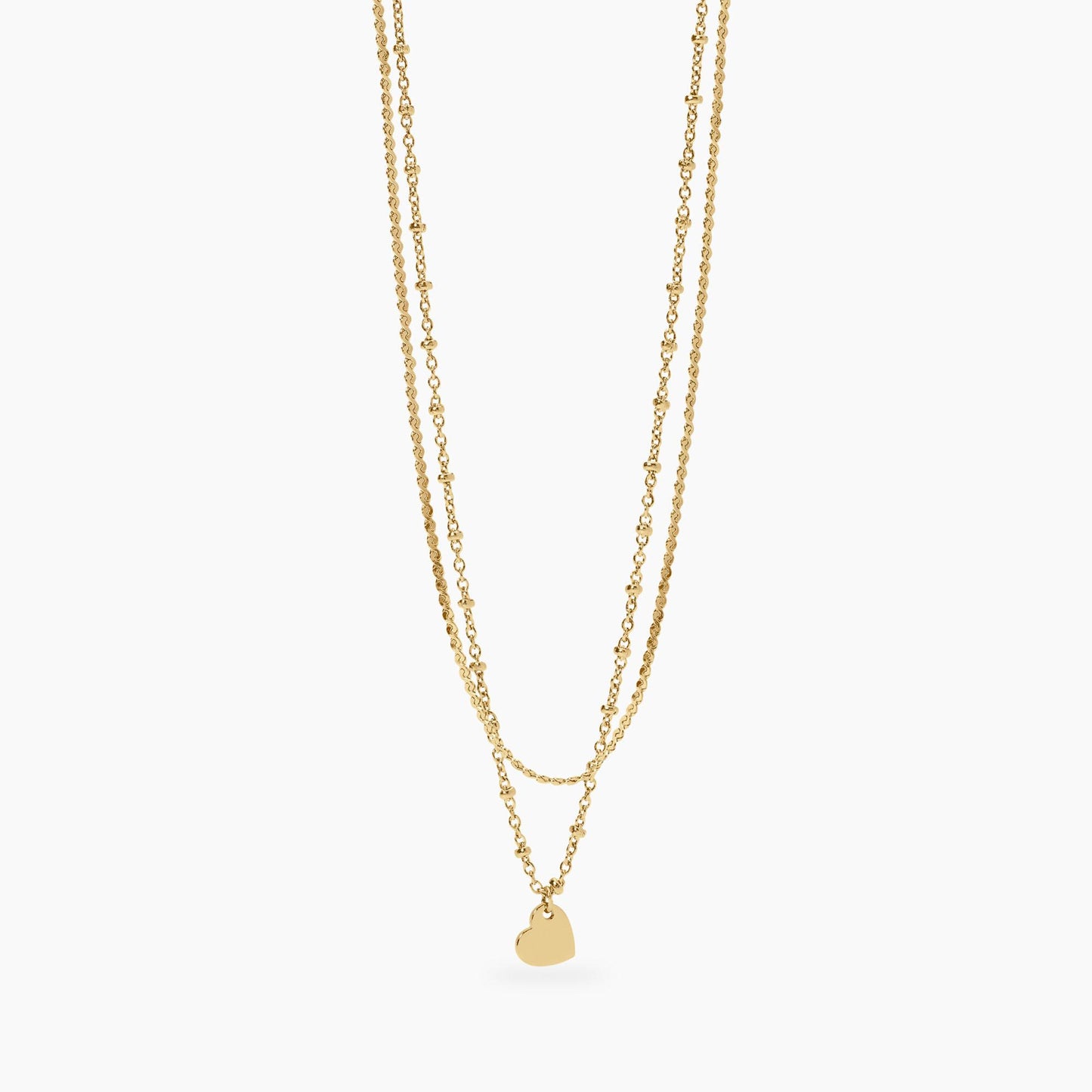 Collana Kidult Style dorato con catene e cuore 851049