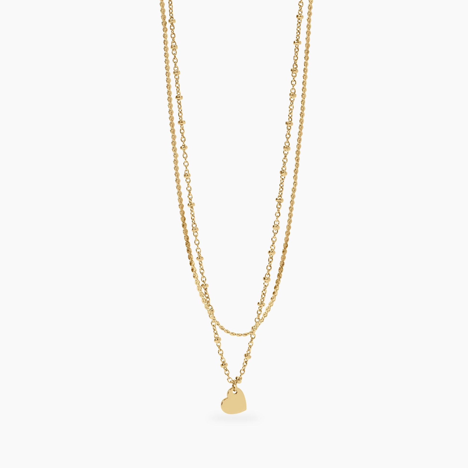 Collana Kidult Style dorato con catene e cuore 851049