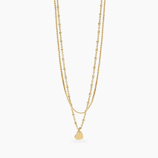Collana Kidult Style dorato con catene e cuore 851049
