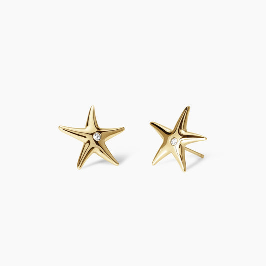 Orecchini dorati a lobo con stella marina 861040 Kidult Style