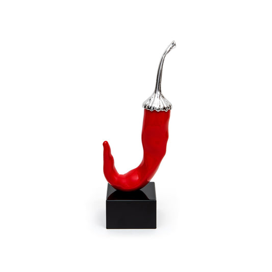 Scultura peperoncino rosso e argento  Sequenze PP0301/2