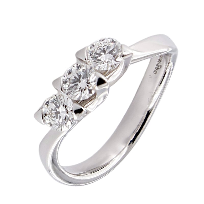 Anello Trilogy in oro bianco e diamanti Giorgio Visconti  I AB16605D